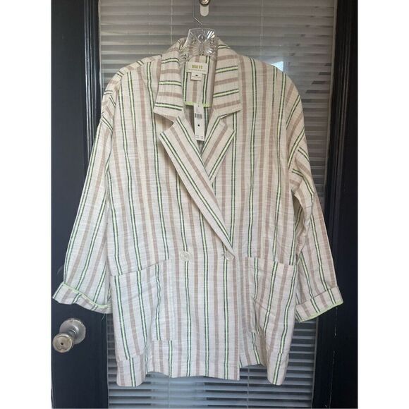 Maeve X Anthropologie Danielle Striped oversize Boyfriend Blazer XS - Picture 13 of 14